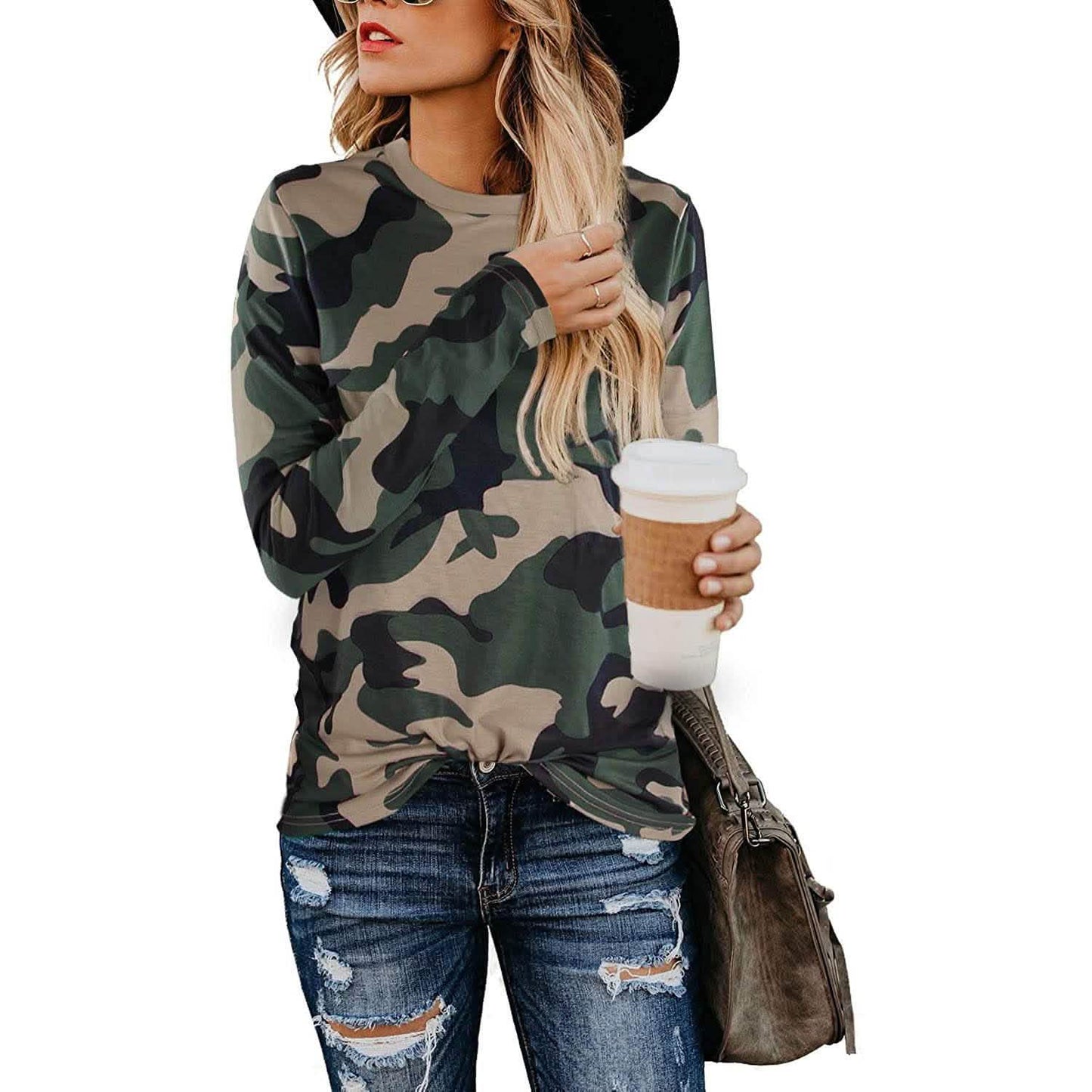 Women's Casual Leopard Print Tops Long Sleeve T Shirt Cute Blouse Graphic Tees DailySale