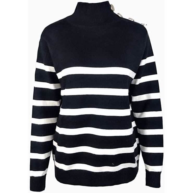 Women's Casual Long Sleeve Crewneck Patchwork Knit Sweater Top DailySale