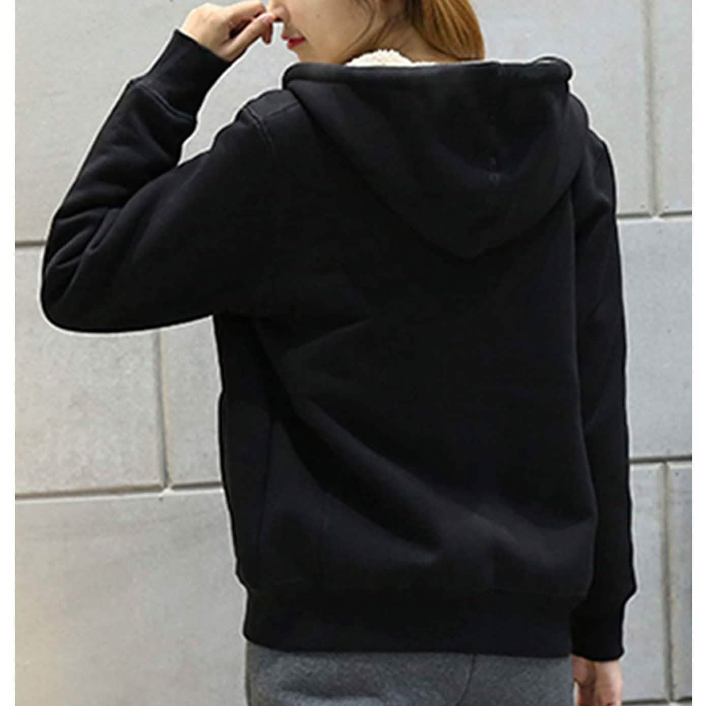 Women's Casual Winter Warm Sherpa Lined Zip Up Hooded Sweatshirt Jacket DailySale
