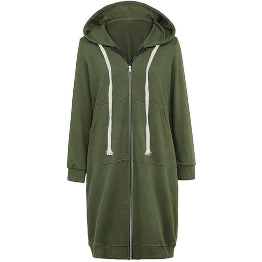 Women's Casual Zip up Hoodies Long Tunic Sweatshirts Jackets Fashion Plus Size Hoodie with Pockets DailySale