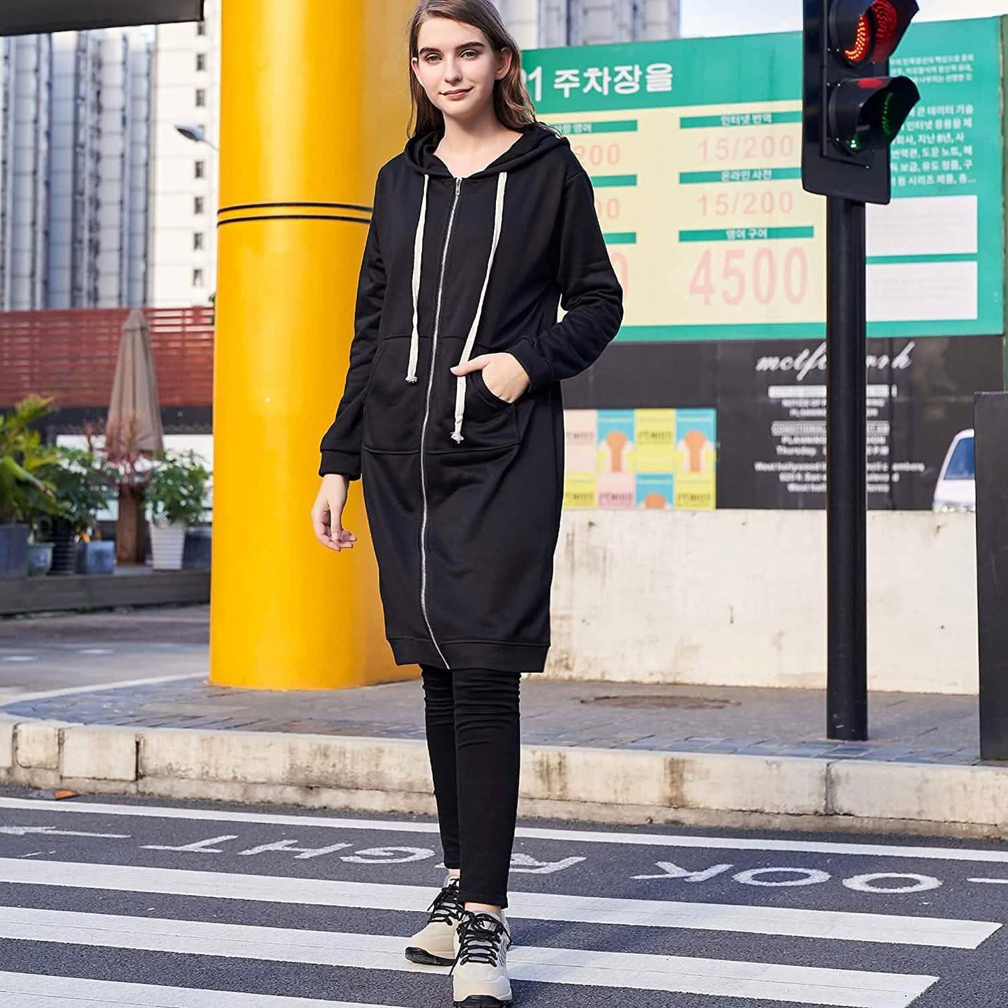 Women's Casual Zip up Hoodies Long Tunic Sweatshirts Jackets Fashion Plus Size Hoodie with Pockets DailySale