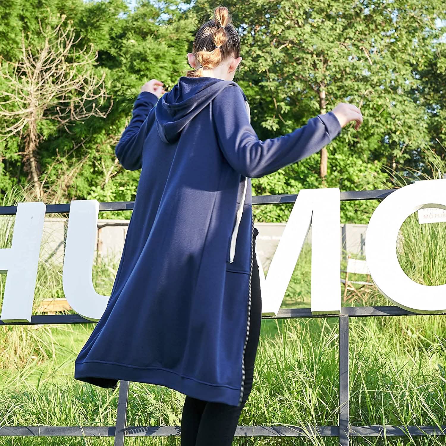 Women's Casual Zip up Hoodies Long Tunic Sweatshirts Jackets Fashion Plus Size Hoodie with Pockets DailySale