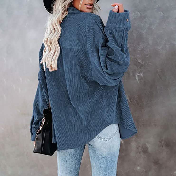 Women's Corduroy Shirts Casual Long Sleeve Top DailySale