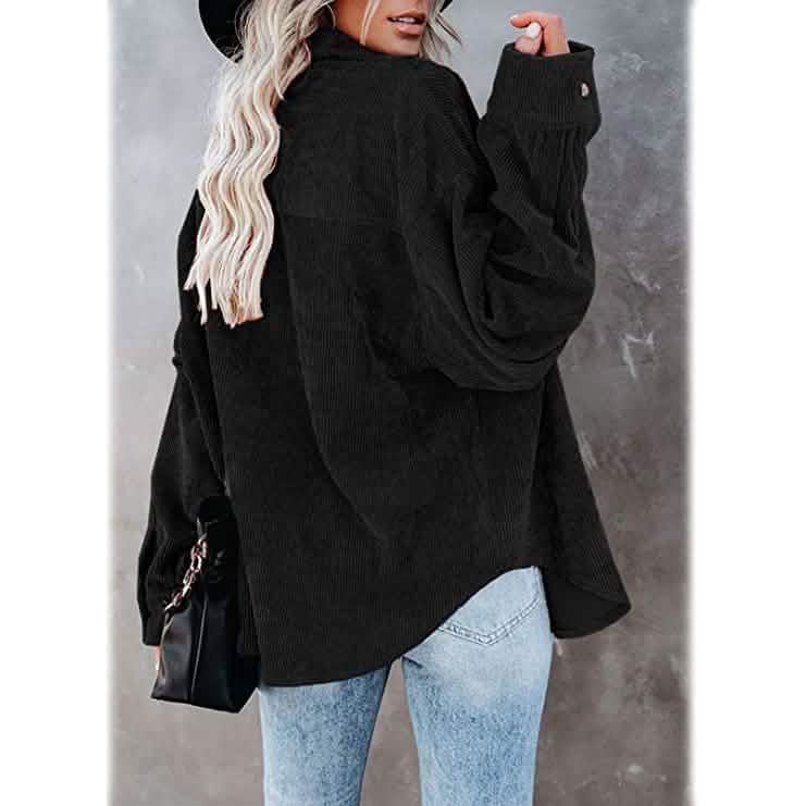 Women's Corduroy Shirts Casual Long Sleeve Top DailySale