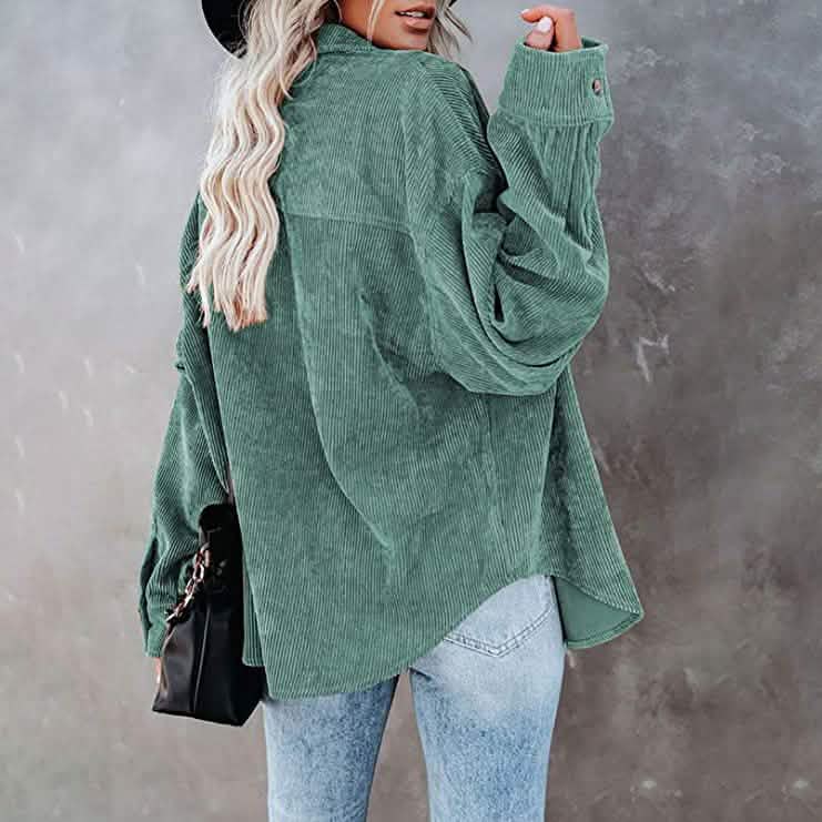 Women's Corduroy Shirts Casual Long Sleeve Top DailySale