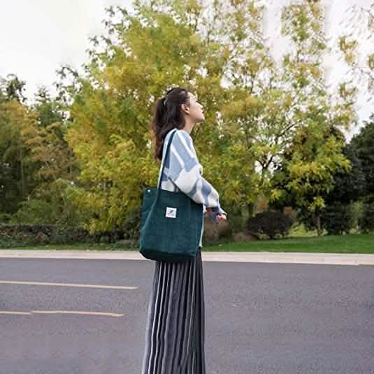 Women's Corduroy Shoulder Tote Bag DailySale
