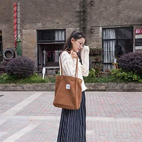 Women's Corduroy Shoulder Tote Bag DailySale