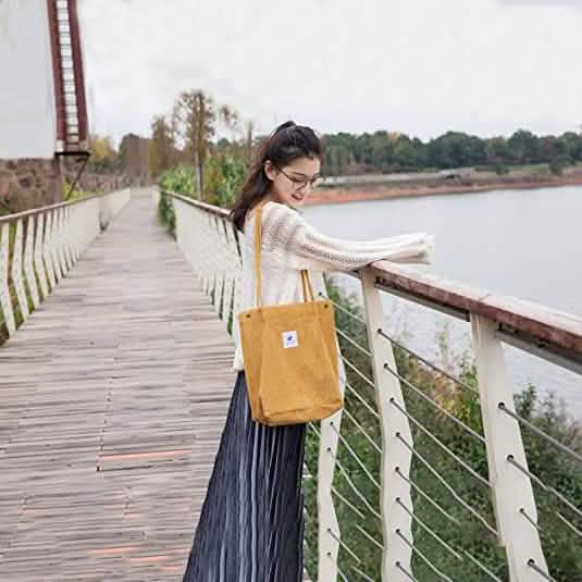 Women's Corduroy Shoulder Tote Bag DailySale