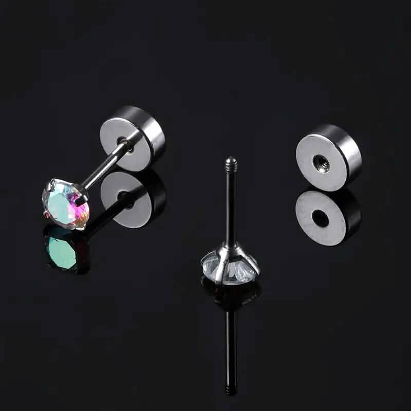 Women's Cubic Zirconia Surgical Stainless Steel Flat Back Earrings DailySale