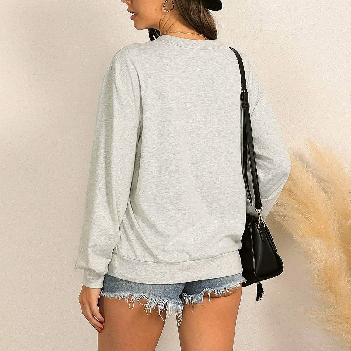 Women's Cute Long Sleeve Top Loose Crewneck Pullover Sweatshirt DailySale