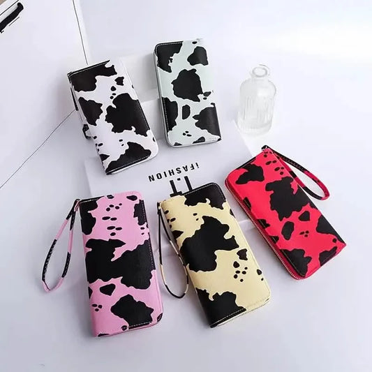 Women's Cute Versatile Faux Leather Cow Print Long Wallet DailySale