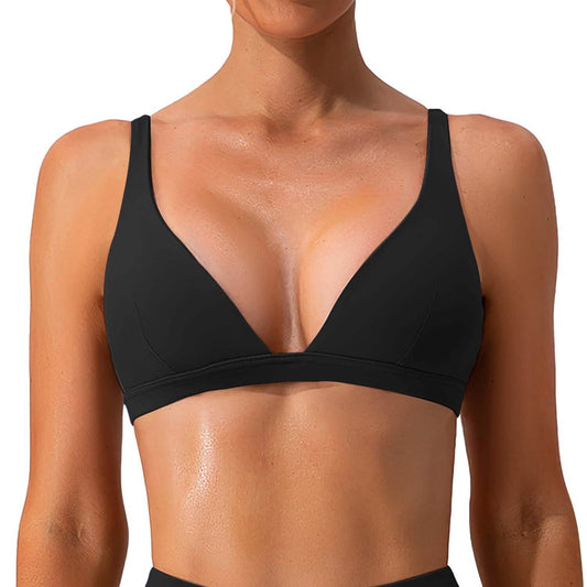 Women's Deep V-Neck U-Shaped Back Sports Bra DailySale