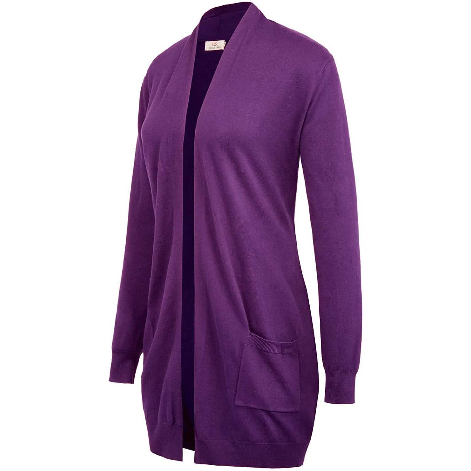 Women's Essential Solid Open Front Long Knited Cardigan Sweater DailySale
