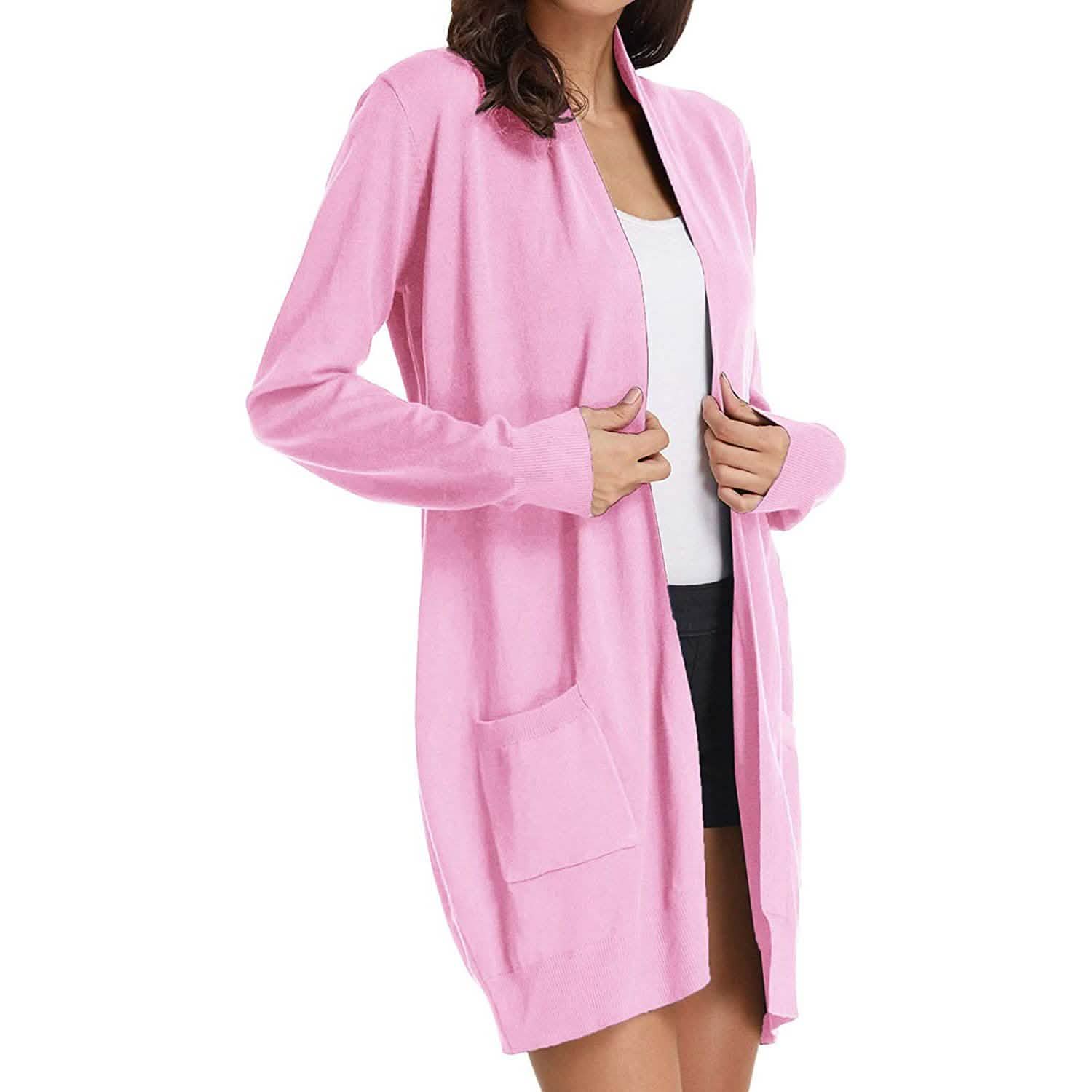 Women's Essential Solid Open Front Long Knited Cardigan Sweater DailySale