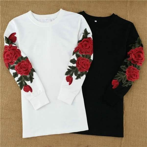 Women's Fashion Embroidery Long Sleeve Sweater Dress DailySale