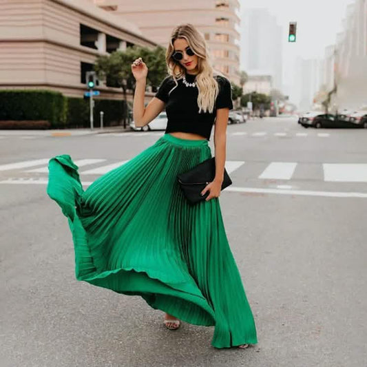 Women's Fashion Long Summer Swing Pleated Skirt DailySale