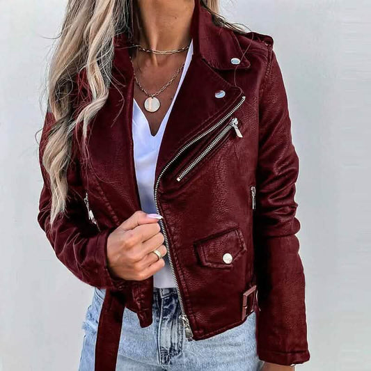 Women's Faux Modern Street Style Leather Jacket DailySale