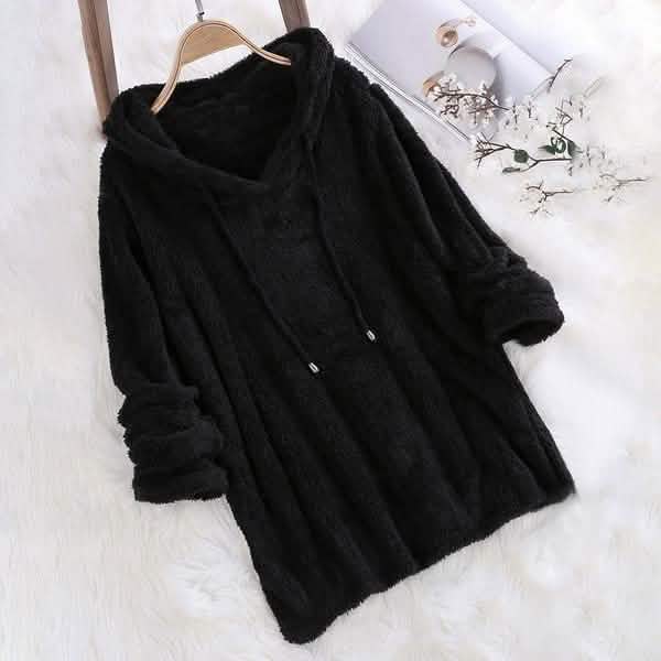 Women's Fleece Hoodie Solid Color Long Sleeve Sweatshirt DailySale