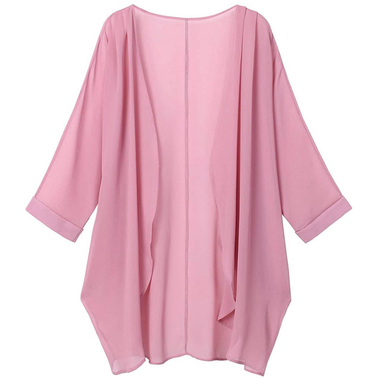 Women's Floral Print Sheer Chiffon Loose Kimono Cardigan Capes DailySale
