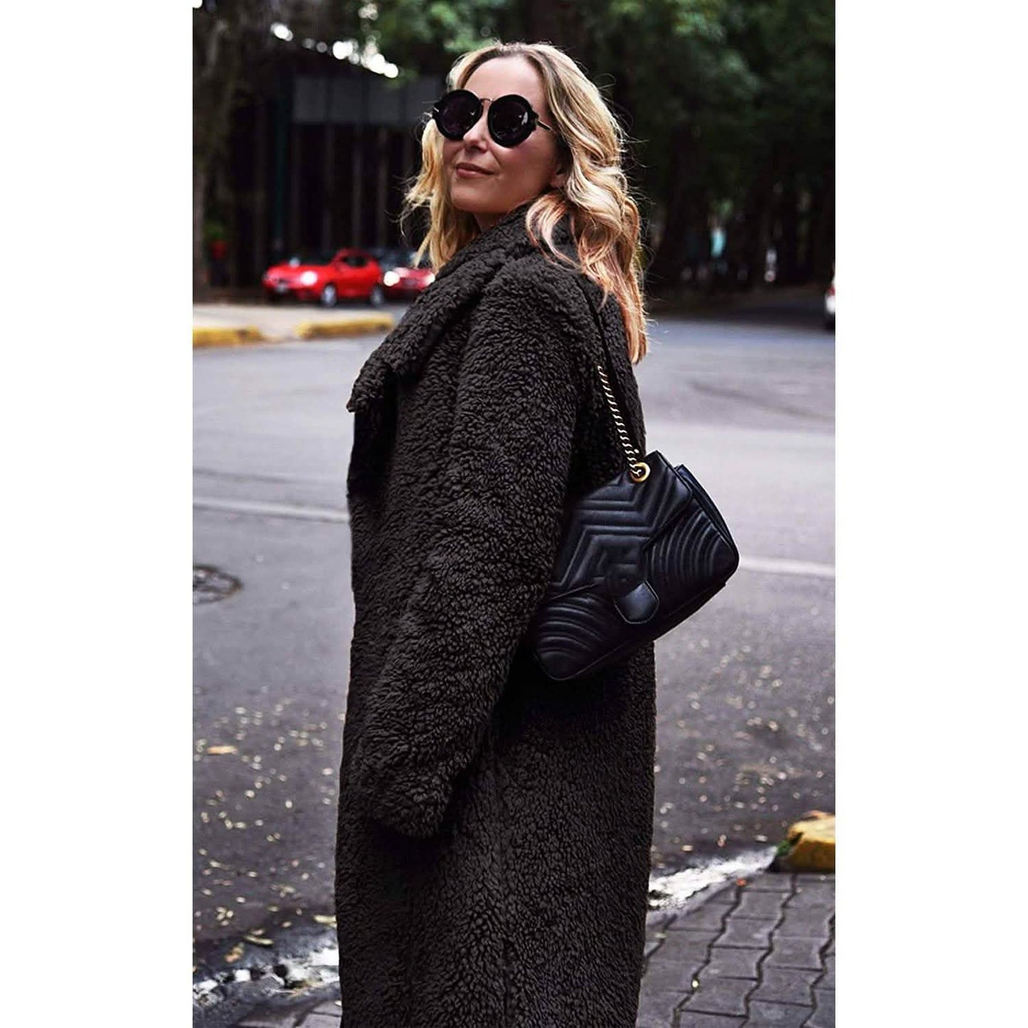 Women's Fuzzy Fleece Lapel Open Front Long Cardigan Coat DailySale