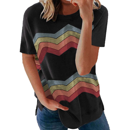Womens Graphic Crewneck Tee Loose Casual T-Shirt DailySale