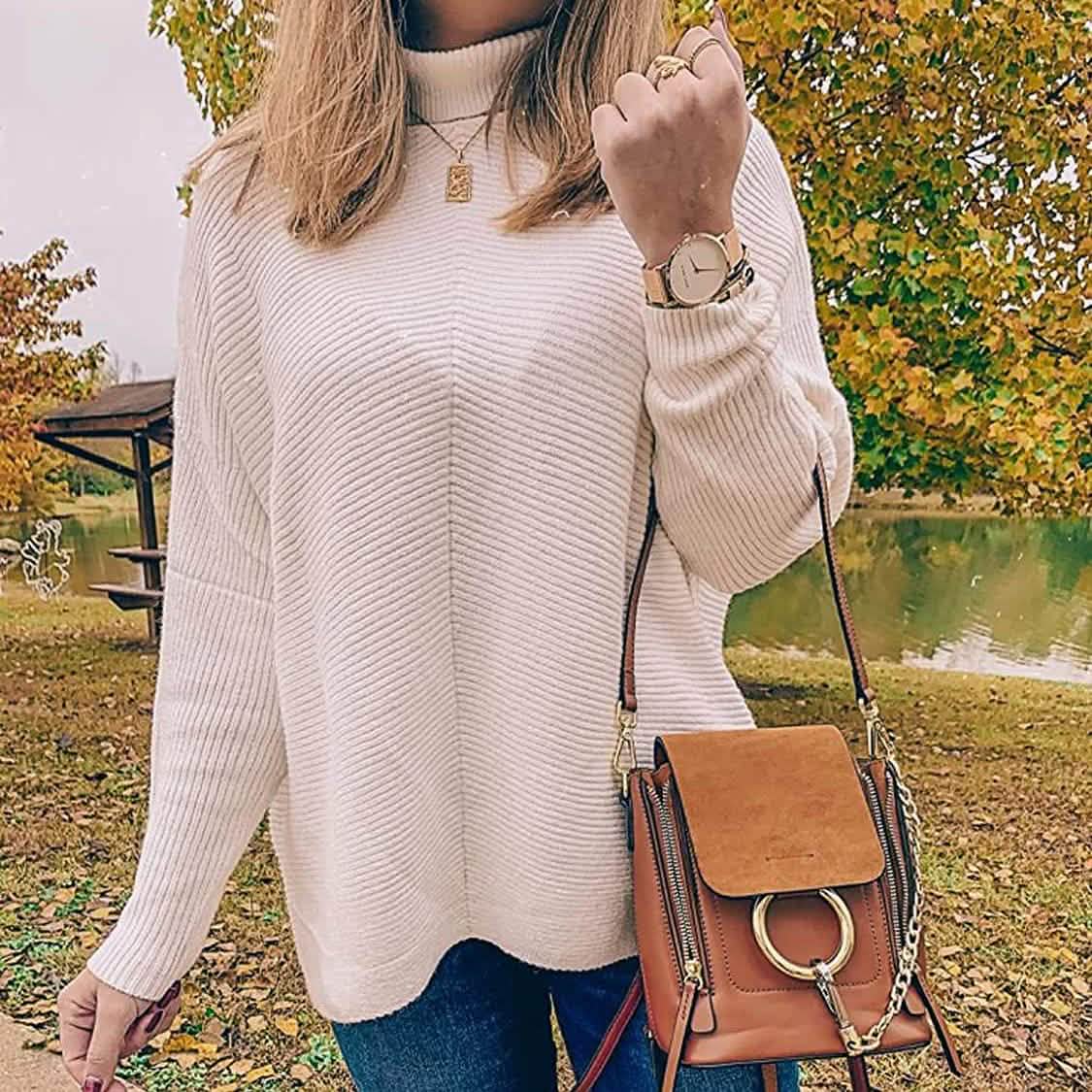 Women's High Neck Long Sweater DailySale