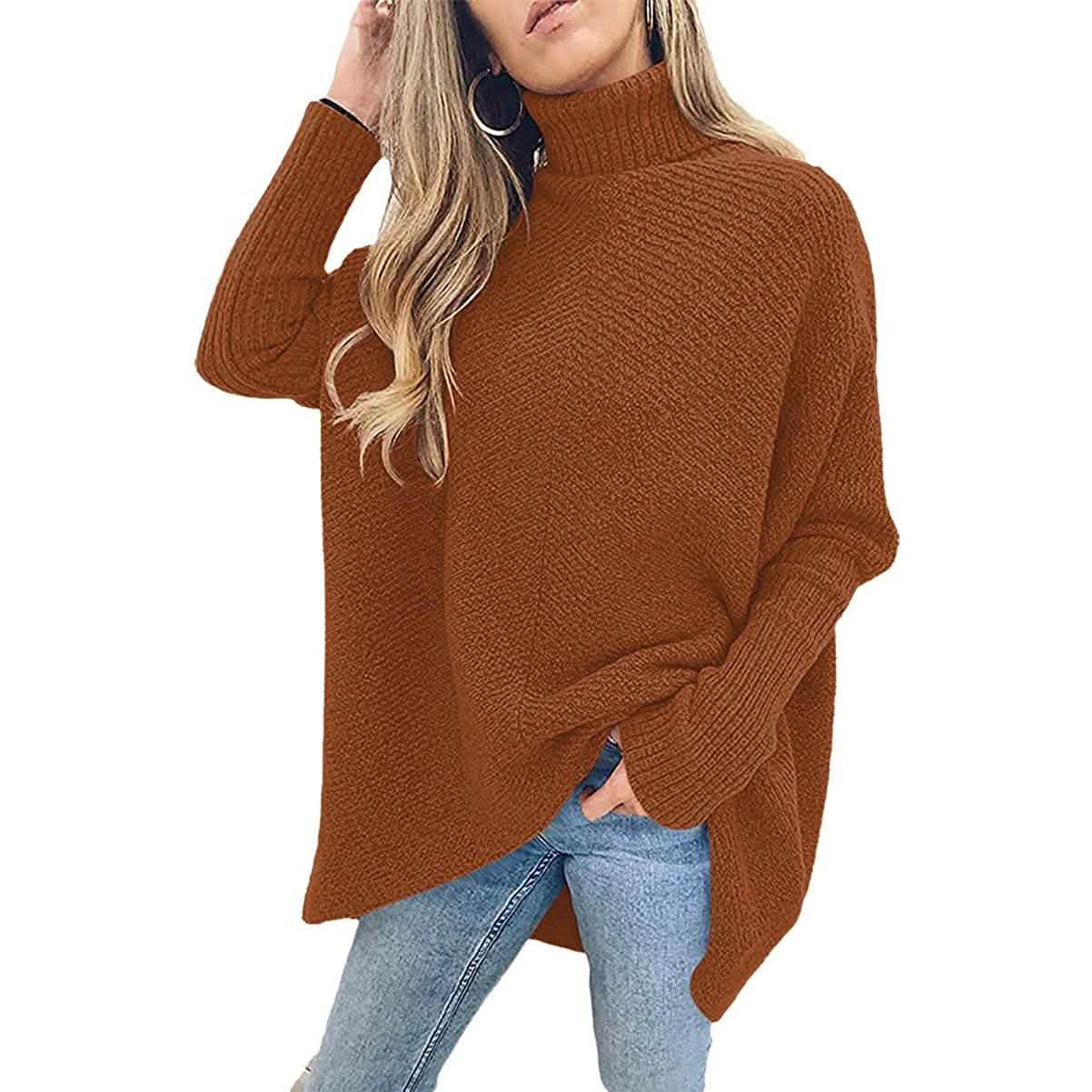 Women's High Neck Long Sweater DailySale
