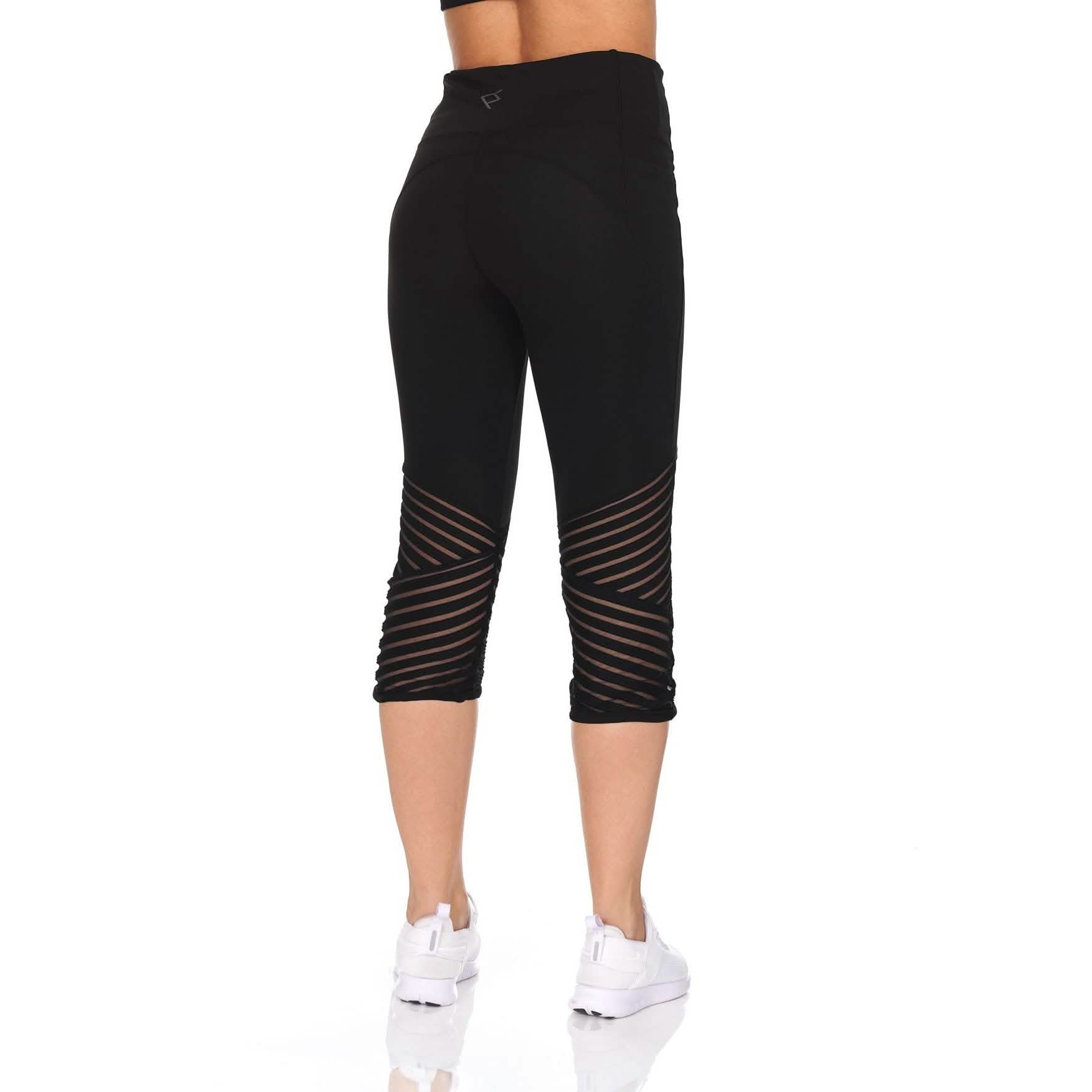 Women's High Waist Active Leggings With Motto Mesh Detail DailySale