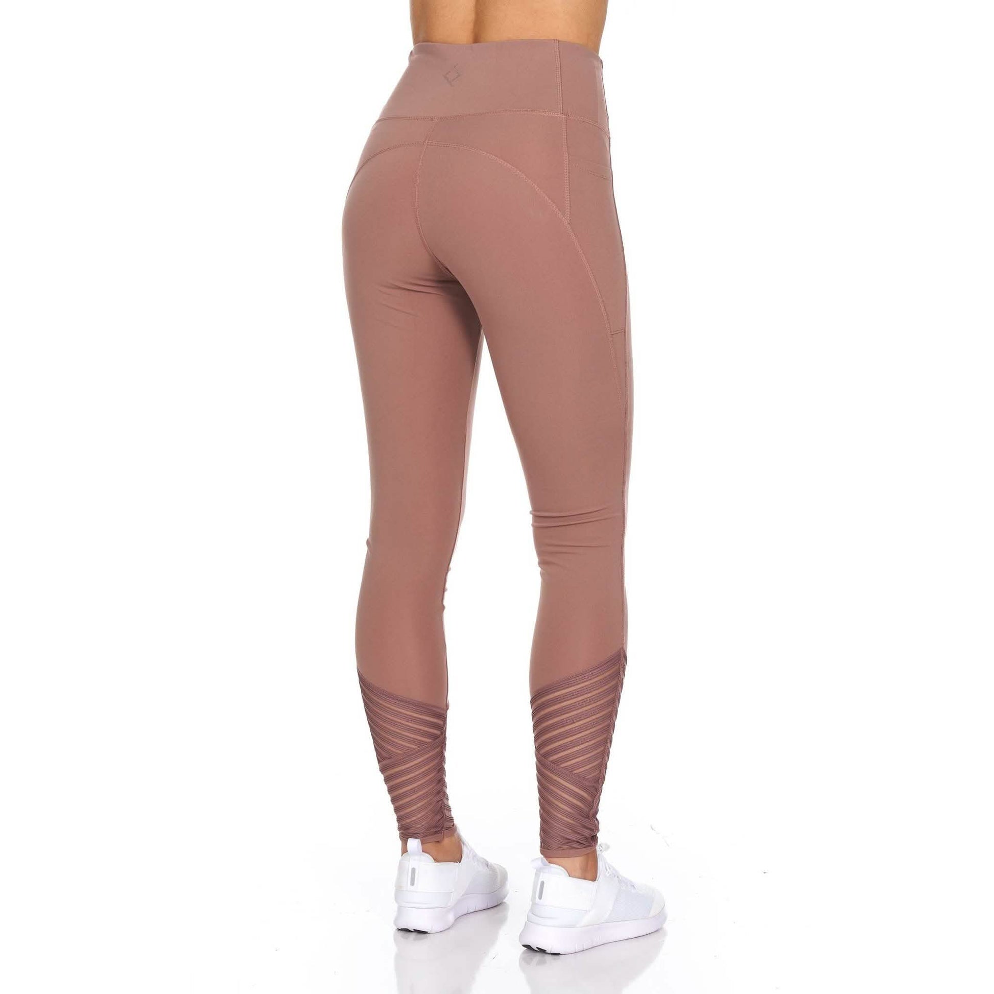 Women's High Waist Active Leggings With Motto Mesh Detail DailySale