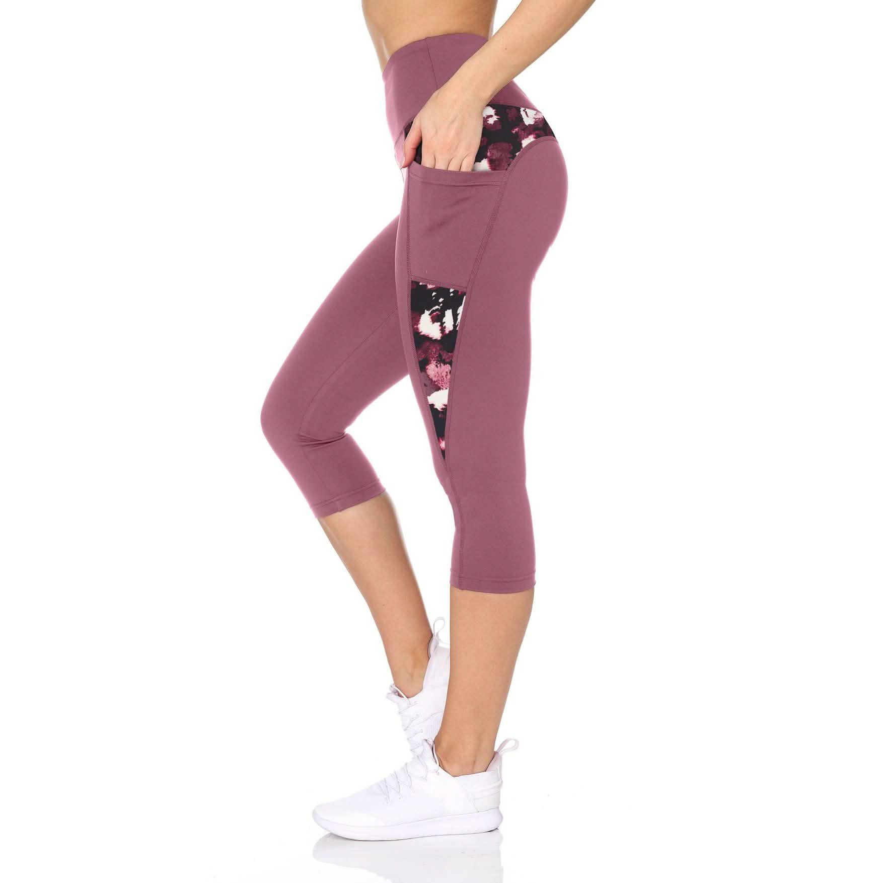 Women's High Waist Capri With Floral Print & Pockets DailySale