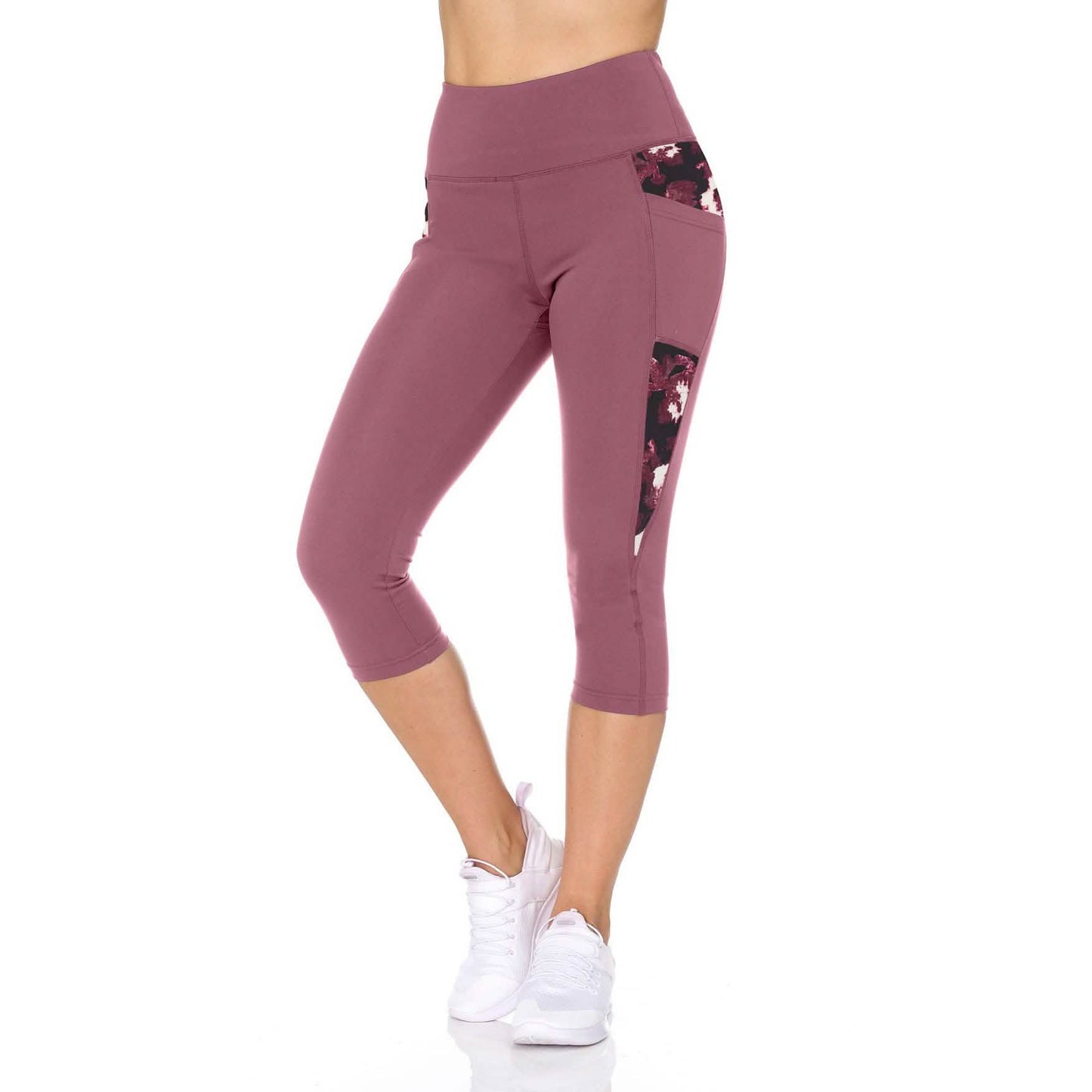 Women's High Waist Capri With Floral Print & Pockets DailySale