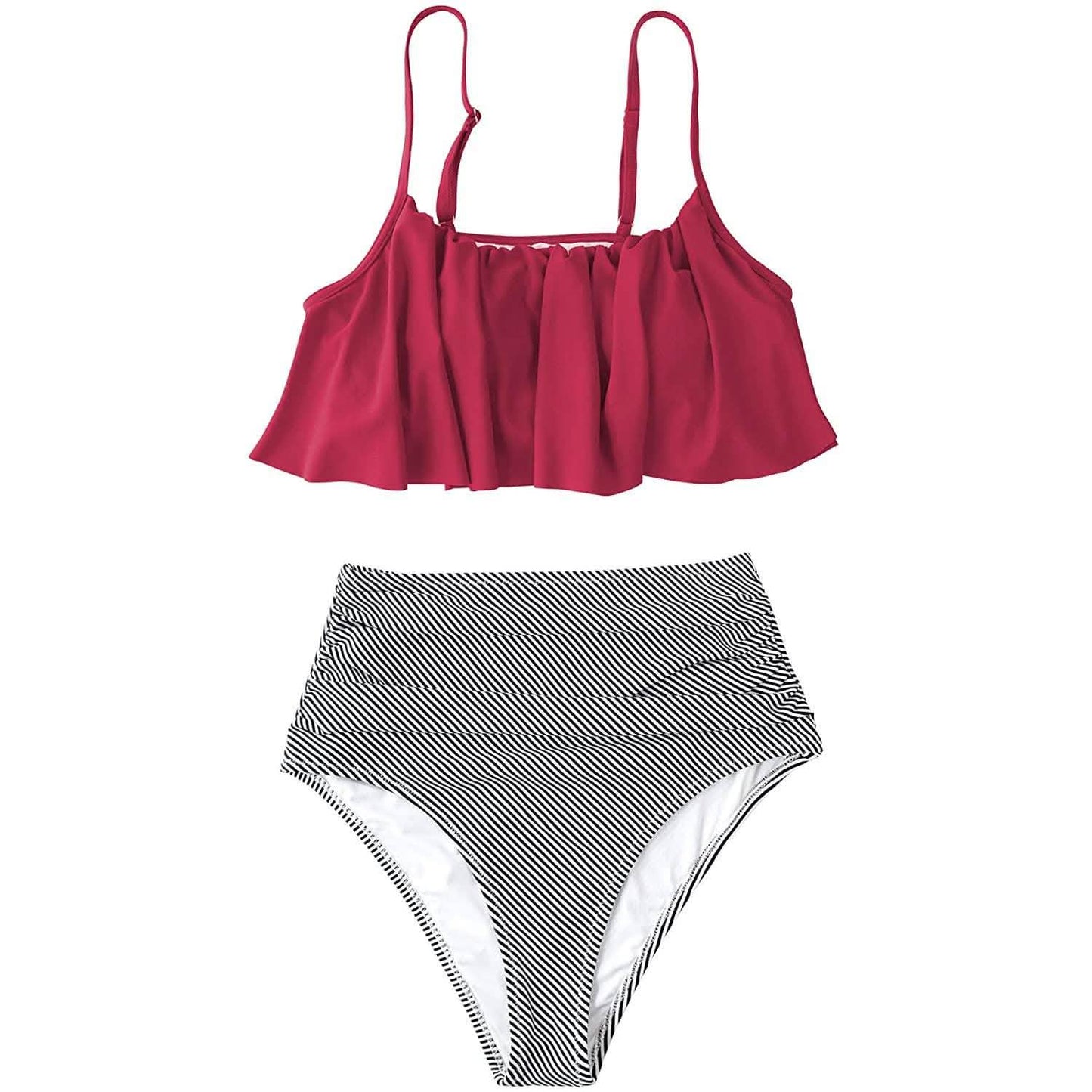 Women's High Waisted Falbala Bikini Set DailySale