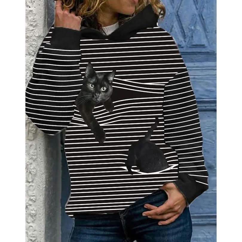 Women's Hoodie Pullover Cat Graphic Casual Daily Basic Hoodies Sweatshirts DailySale