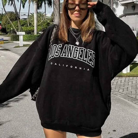 Women's Sweatshirt Graphic Text Los Angeles DailySale