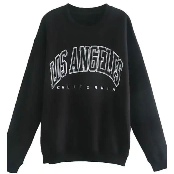 Women's Sweatshirt Graphic Text Los Angeles DailySale