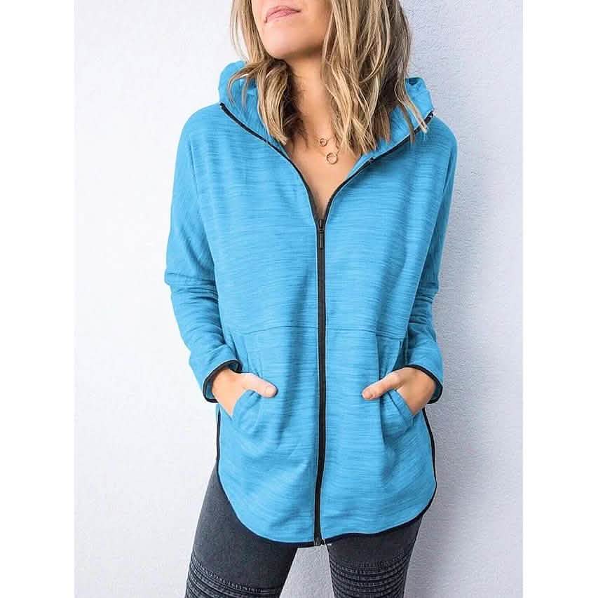 Women's Hoodie Zip Up Hoodie Sweatshirt Plain Zipper Front DailySale