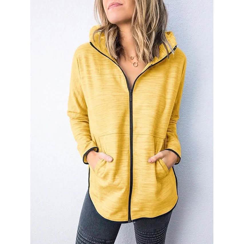 Women's Hoodie Zip Up Hoodie Sweatshirt Plain Zipper Front DailySale