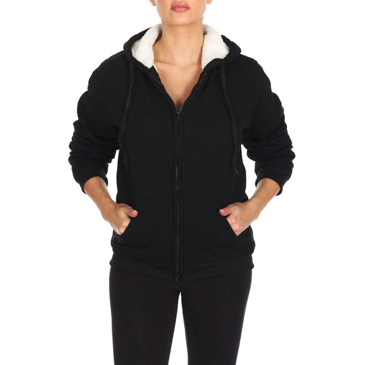 Women's Inner and Outer Sherpa Hoodie Sweatshirt Jacket DailySale