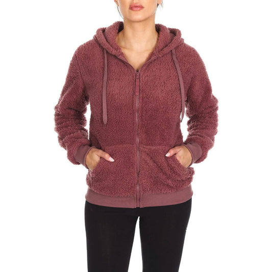 Women's Inner and Outer Sherpa Hoodie Sweatshirt Jacket DailySale