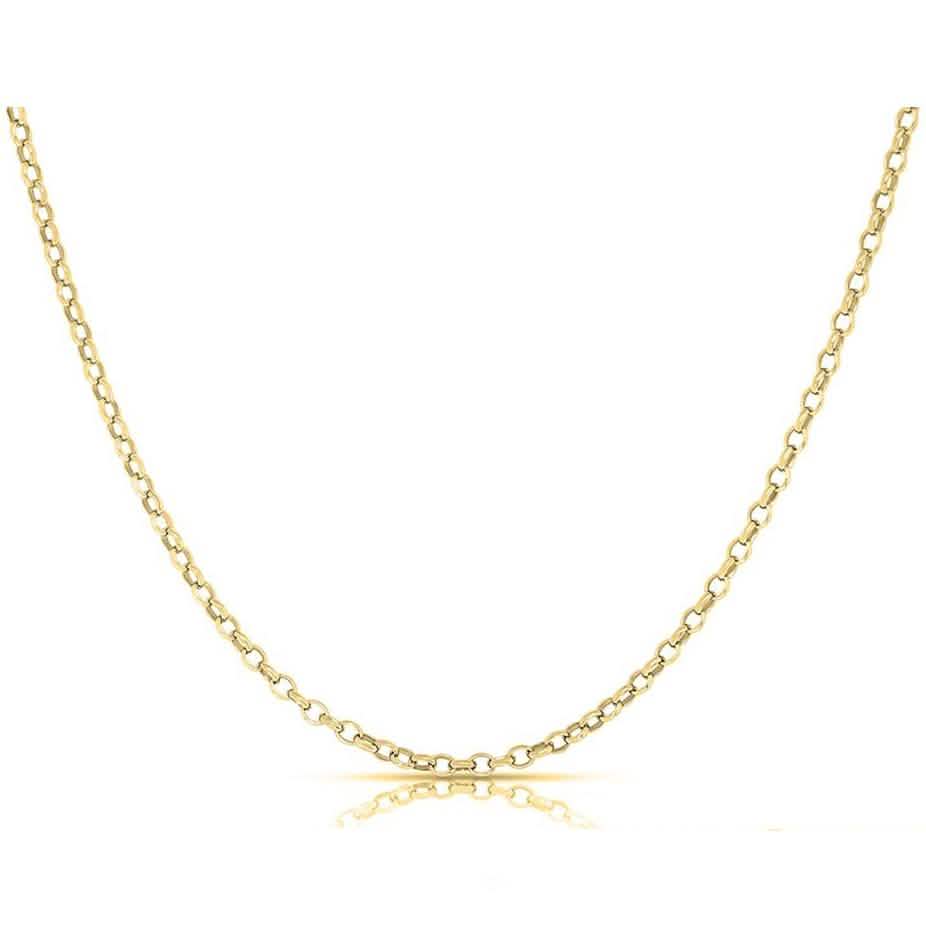 Women's Italian Rolo Link Chain in Solid Sterling Silver DailySale
