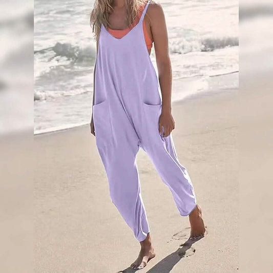 Women's Jumpsuit Maternity Solid Color V Neck Regular Fit Sleeveless DailySale