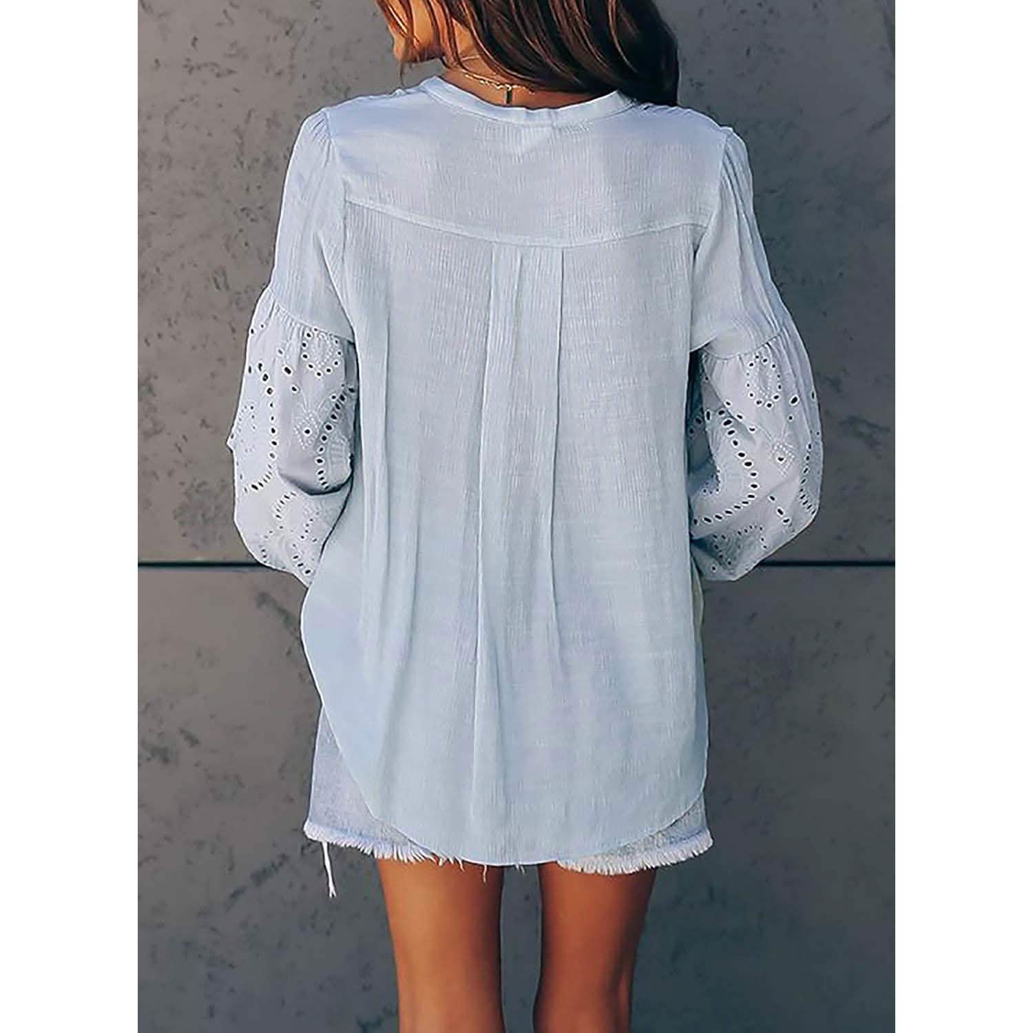Women's Lace Crochet V-Neck Top DailySale