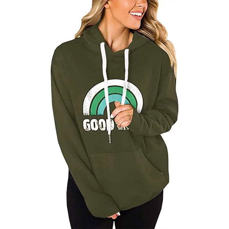 Women's Long Sleeve Casual Graphic Tee Hoodies DailySale