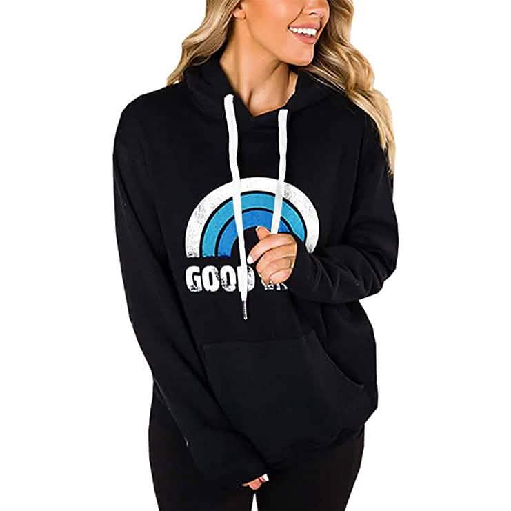 Women's Long Sleeve Casual Graphic Tee Hoodies DailySale