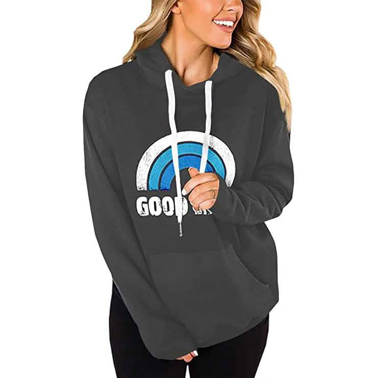 Women's Long Sleeve Casual Graphic Tee Hoodies DailySale