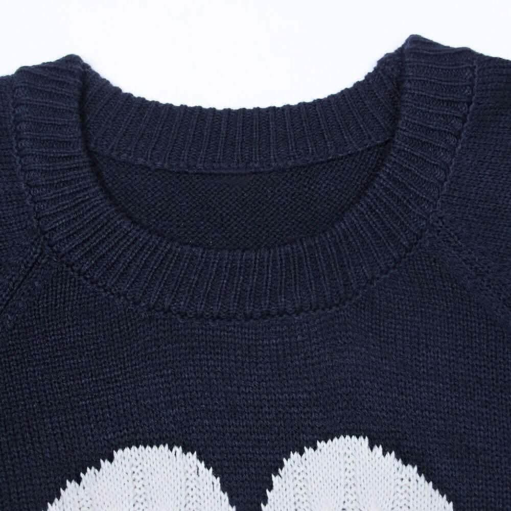 Women's Long Sleeve Crewneck Cute Heart Knitted Sweaters DailySale