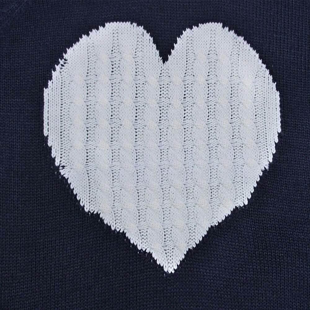 Women's Long Sleeve Crewneck Cute Heart Knitted Sweaters DailySale