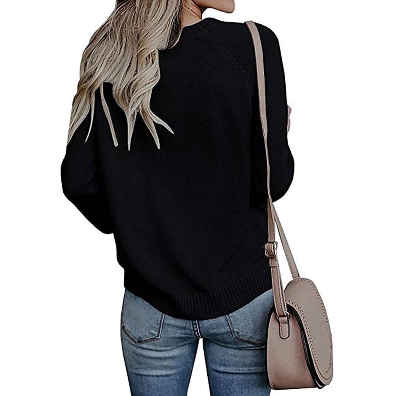 Women's Long Sleeve Crewneck Cute Heart Knitted Sweaters DailySale