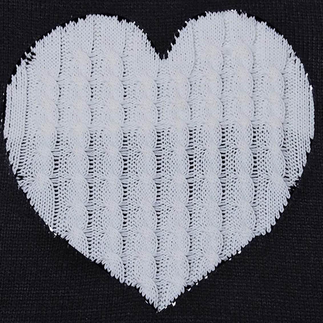 Women's Long Sleeve Crewneck Cute Heart Knitted Sweaters DailySale