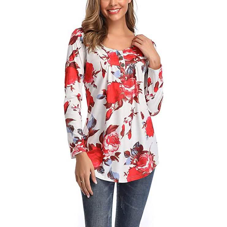 Women's Long Sleeve Flare Tunic Tops DailySale